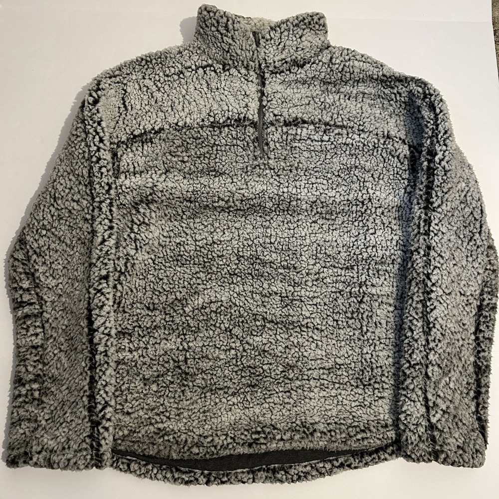 Altar'd State Sherpa Pullover 1/4 Zip Women Gray Jacket Size Medium